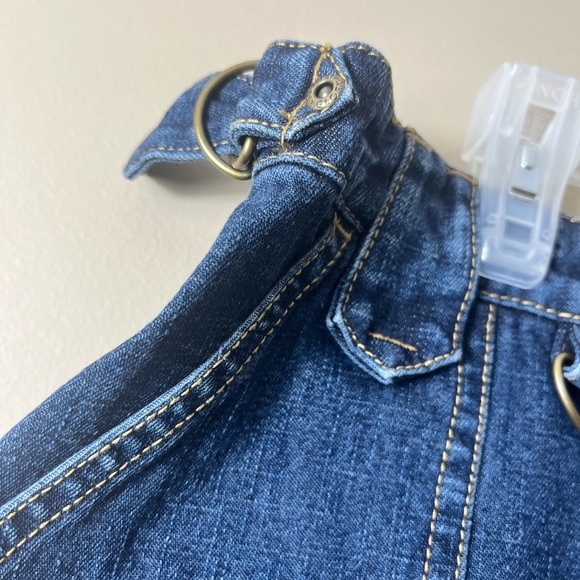 Y2K Utility Denim Skirt 10 V Cargo Pockets Zip Detail Vintage Streetwear Retro - Picture 4 of 10